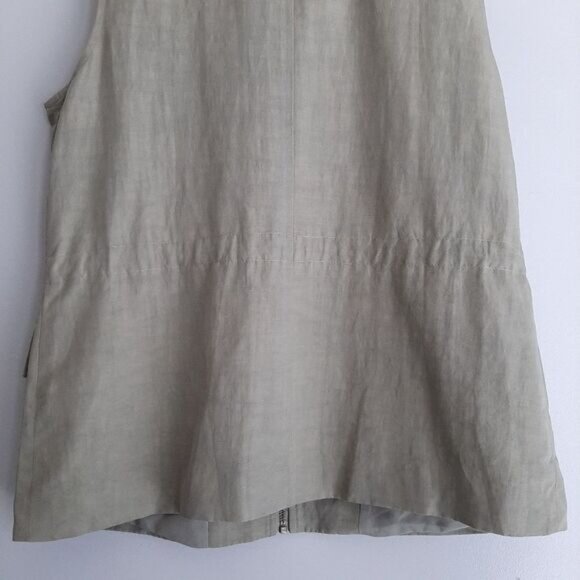 NORDSTROM COLLECTION / Full-Zip Vest Sage Green Utility Style Sz M - Picture 9 of 11